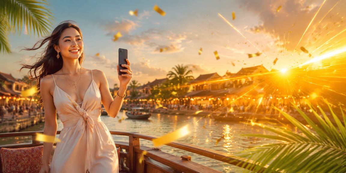 Người chơi tại Hội An thưởng thức giải trí di động có trách nhiệm bên tách cà phê